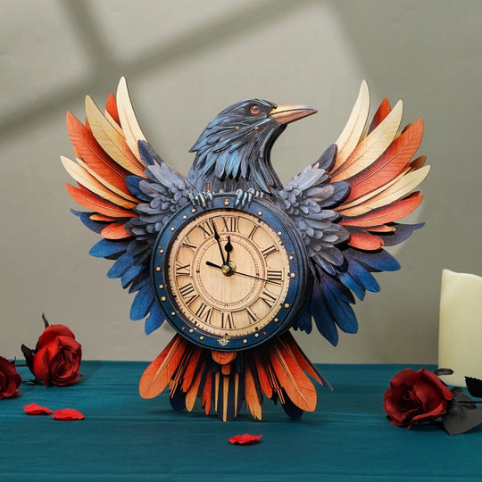 Ugeargeek Wooden Puzzle Wall Clock Series - Raven