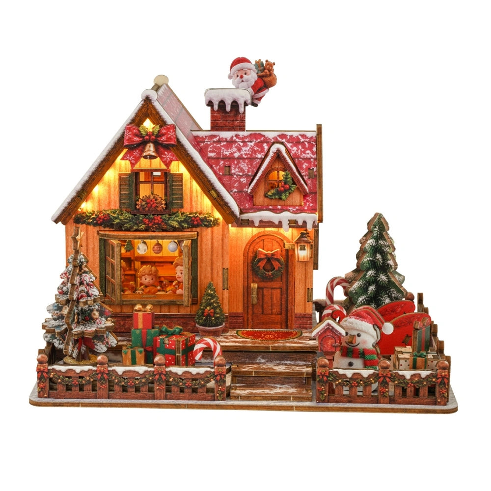 Ugeargeek Christmas Gingerbread Cabin 3D Wooden Puzzle