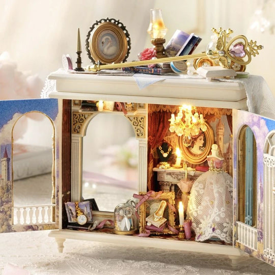 Moonlit Dreamy Mirror DIY Wooden Miniature Book Nook Kit