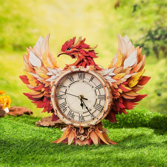 Ugeargeek Wooden Puzzle Wall Clock Series - Phoenix
