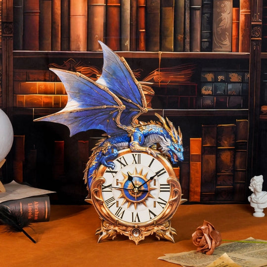 Ugeargeek Wooden Puzzle Wall Clock Series - Blue Dragon