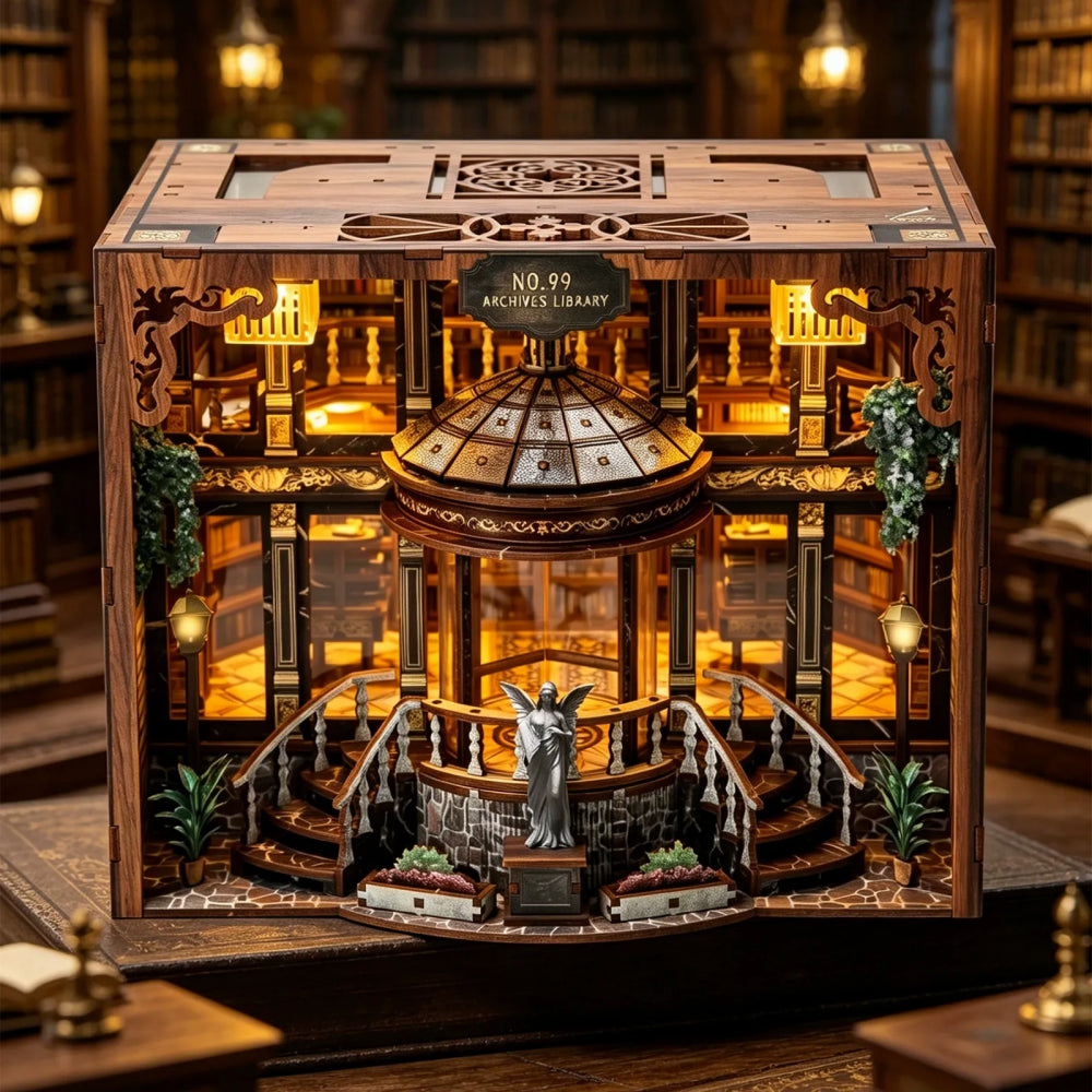 Ugeargeek No.99 Archives Library DIY Wooden Book Nook