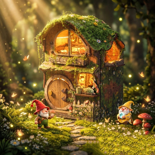 Ugeargeek Moss Cottage 3D Wooden Book Nook Kit