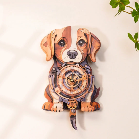 Ugeargeek Wooden Puzzle Wall Clock Series - Beagle