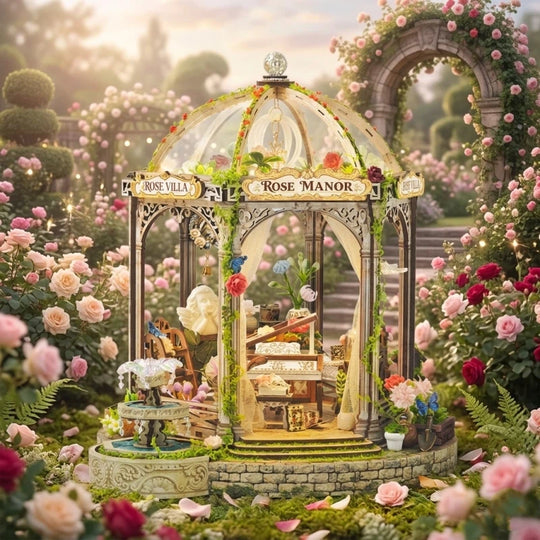 Ugeargeek Rose Gazebo Miniature Garden Kit