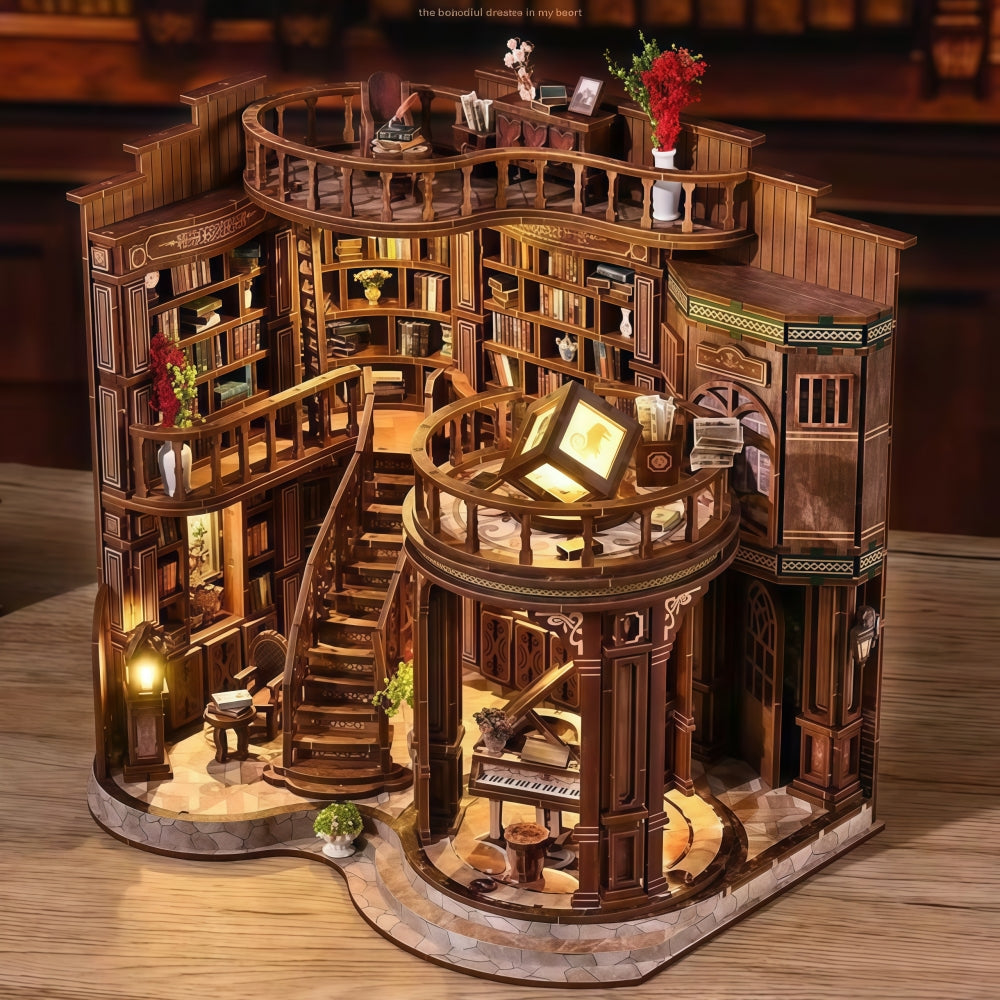Ugeargeek Midnight Library: Classic 3D Wooden Book Nook