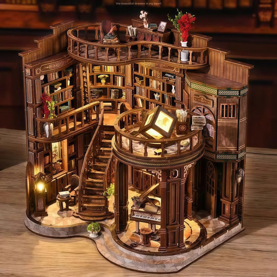 Ugeargeek Midnight Library: Classic 3D Wooden Book Nook