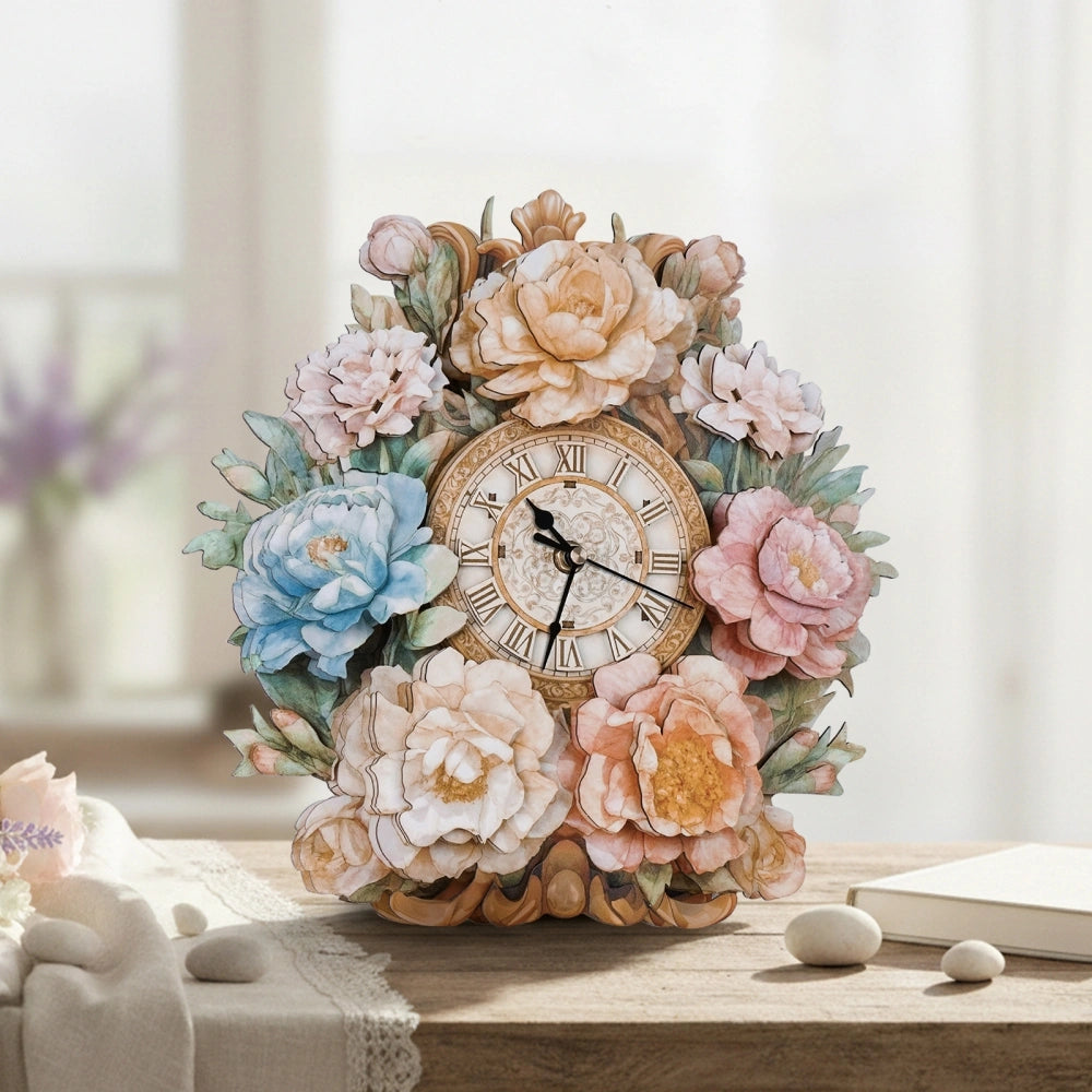 Ugeargeek Wooden Puzzle Wall Clock Series - Bouquet