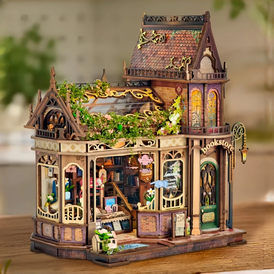 Ugeargeek Falling Blossom Pavilion DIY Book Nook Miniature Kit