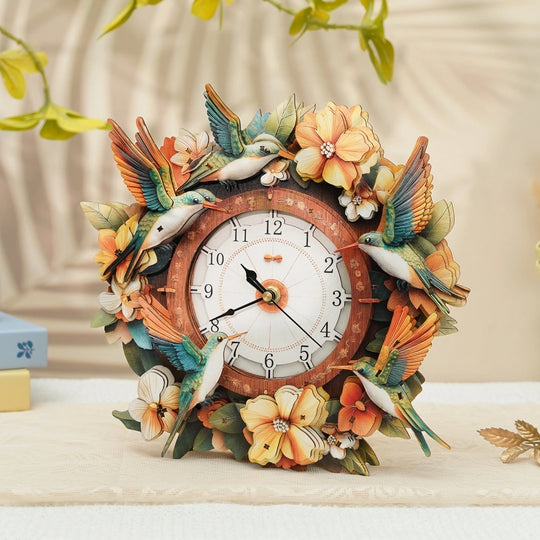 Ugeargeek Wooden Puzzle Wall Clock Series - Hummingbird