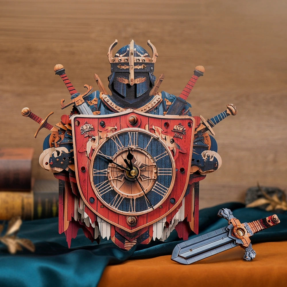 Ugeargeek Wooden Puzzle Wall Clock Series - Knight