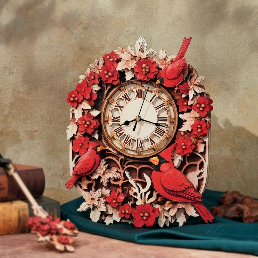 Ugeargeek Wooden Puzzle Wall Clock Series - Cardinal