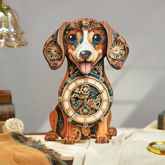 Ugeargeek Wooden Puzzle Wall Clock Series - Dachshund