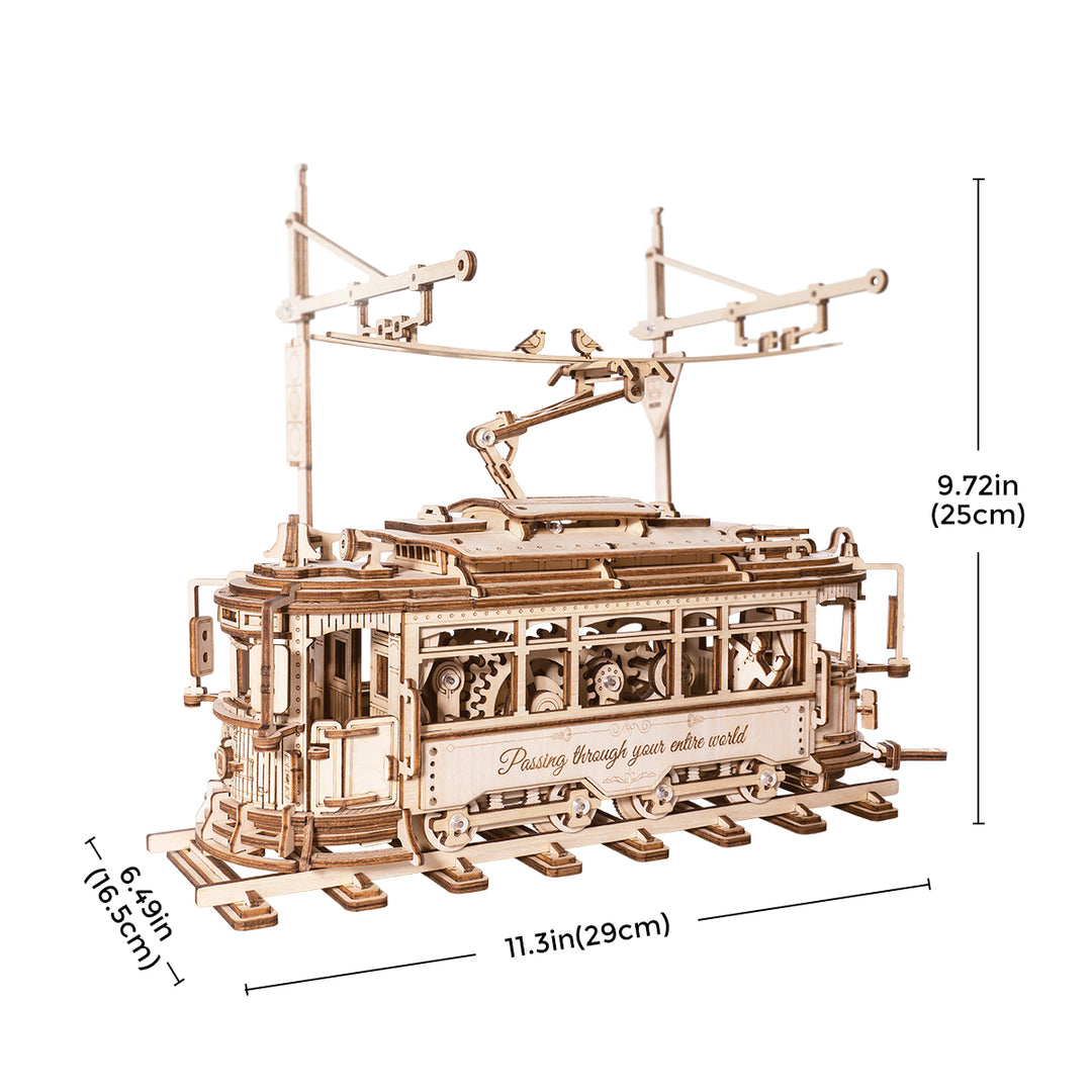 Classic City Tram 3D Wooden Puzzle LK801 Rokr