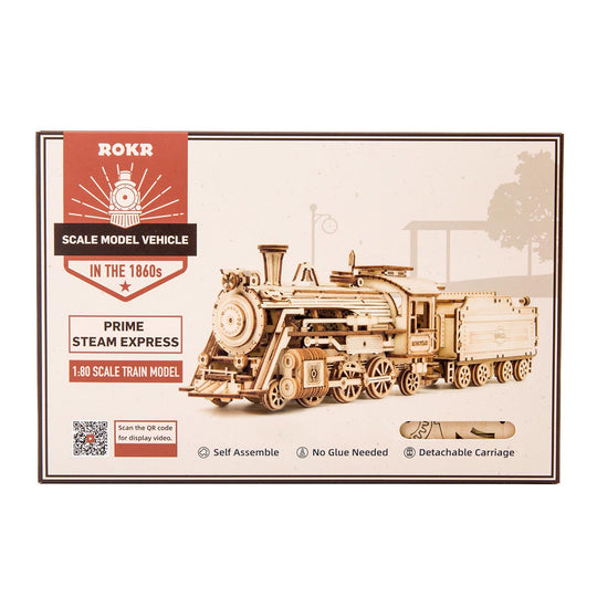 Prime Steam Express Train 3D Wooden Puzzle MC501 Rokr