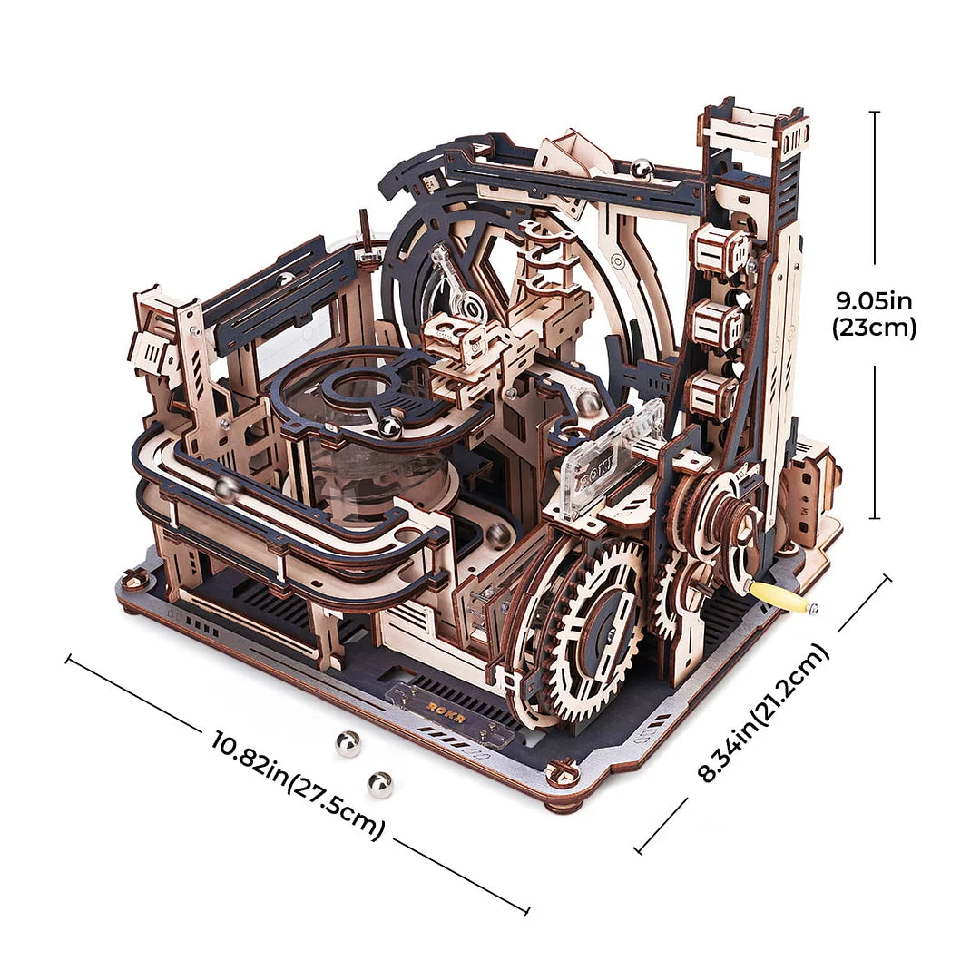 Marble Spaceport Marble Run 3D Wooden Puzzle LGC01 Rokr