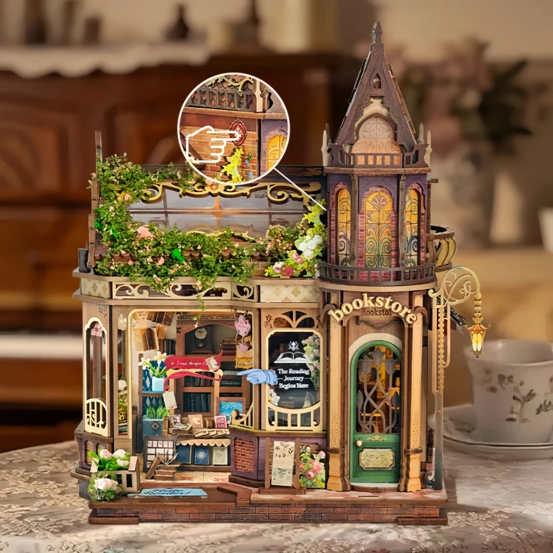 Ugeargeek Falling Blossom Pavilion DIY Book Nook Miniature Kit