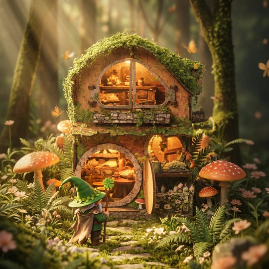 Ugeargeek Moss Cottage 3D Wooden Book Nook Kit