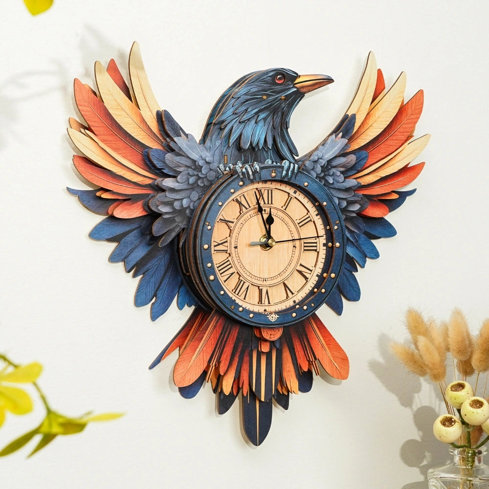Ugeargeek Wooden Puzzle Wall Clock Series - Raven