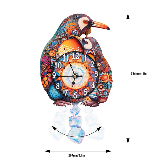 Ugeargeek Wooden Puzzle Wall Clock Series - Penguin