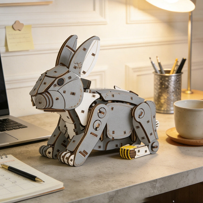 Ugeargeek Mechanical Pet Rabbit 3D Wooden Puzzle