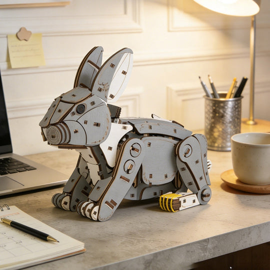 Ugeargeek Mechanical Pet Rabbit 3D Wooden Puzzle