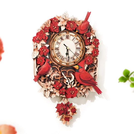 Ugeargeek Wooden Puzzle Wall Clock Series - Cardinal