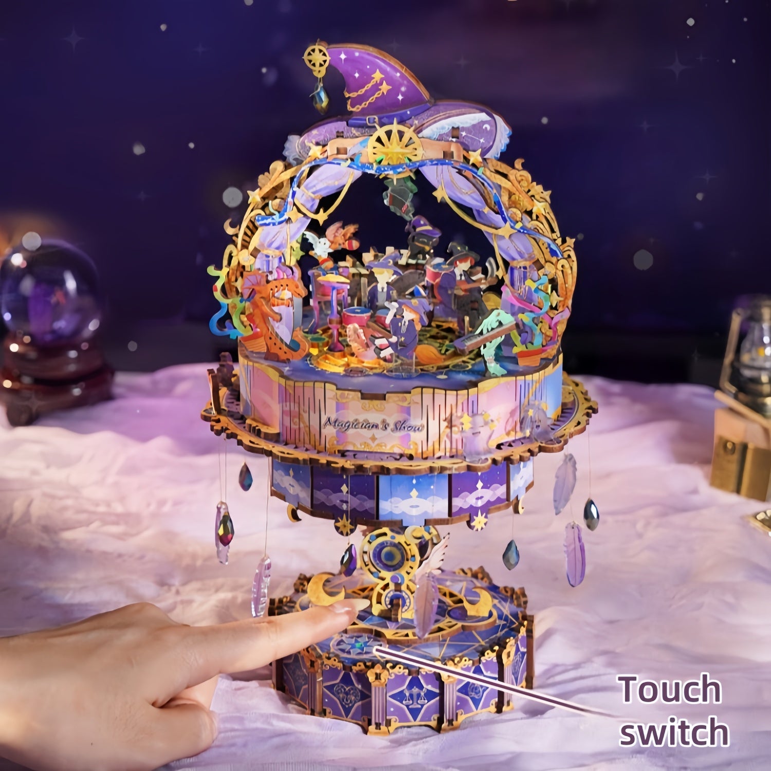 Ugeargeek Wooden Assembly Music Box - The Magician's Show