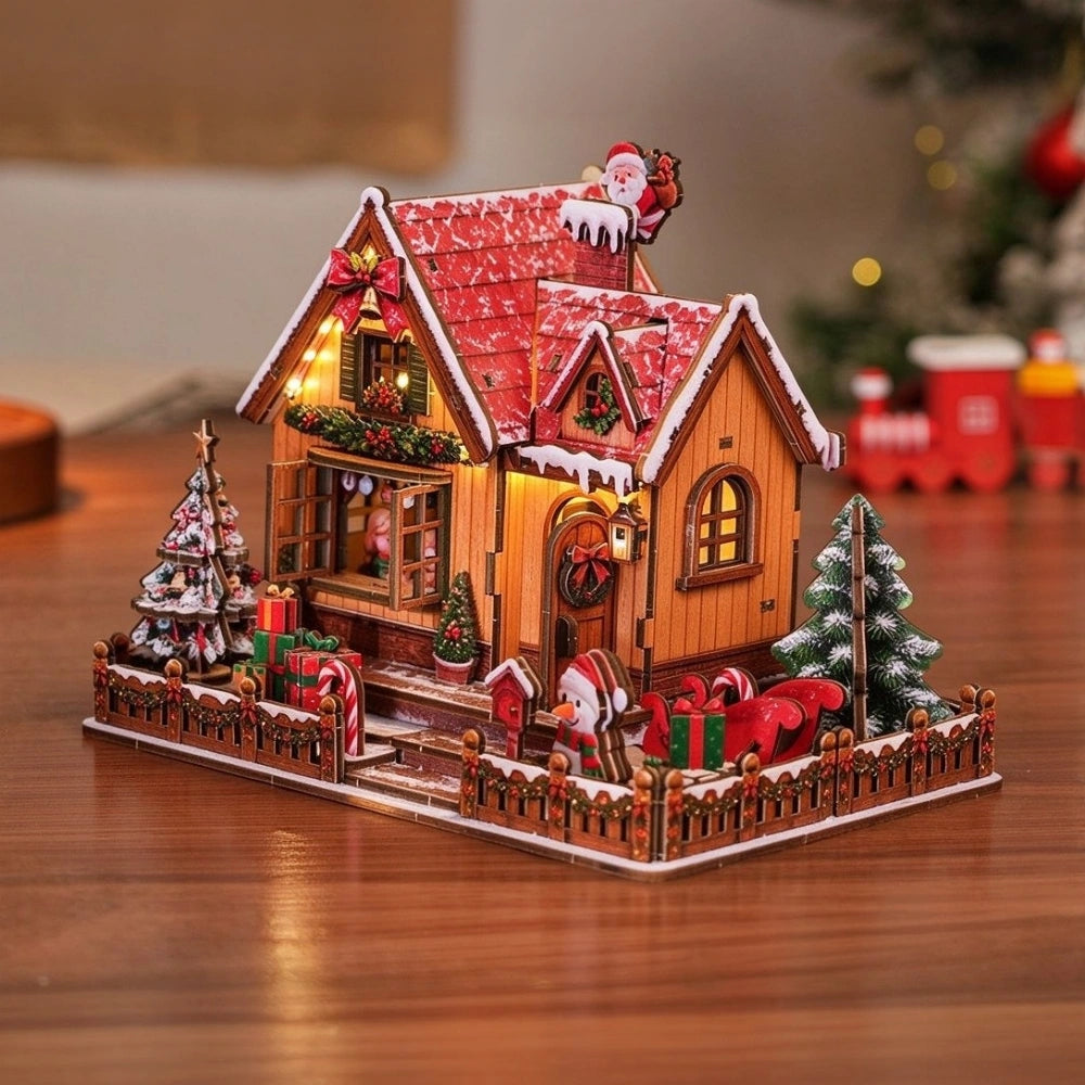 Ugeargeek Christmas Gingerbread Cabin 3D Wooden Puzzle