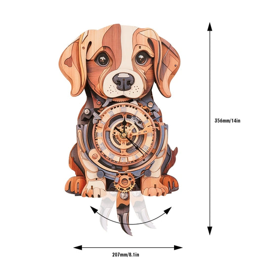 Ugeargeek Wooden Puzzle Wall Clock Series - Beagle
