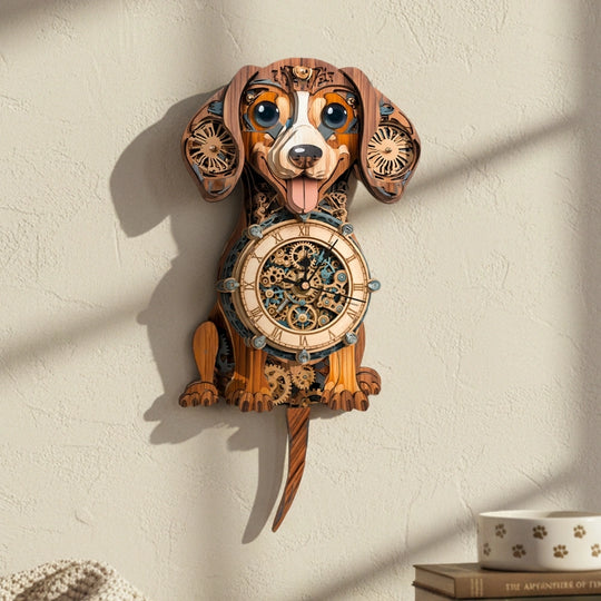 Ugeargeek Wooden Puzzle Wall Clock Series - Dachshund
