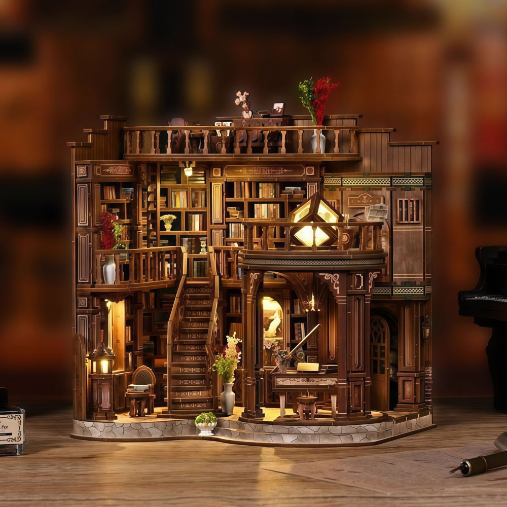 Ugeargeek Midnight Library: Classic 3D Wooden Book Nook