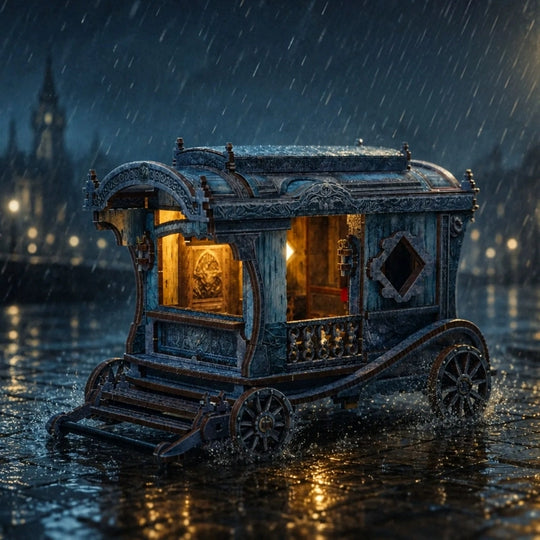Gothic Caravan Midnight Traveler 3D Wooden Puzzle Diorama
