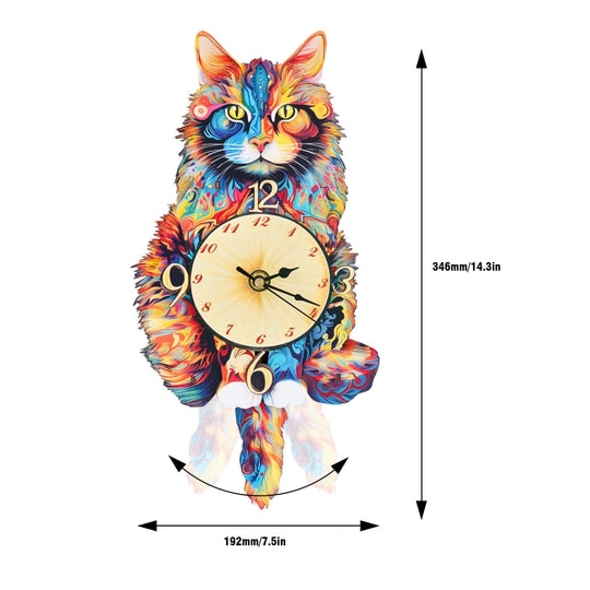 Ugeargeek Wooden Puzzle Wall Clock Series - Maine Coon