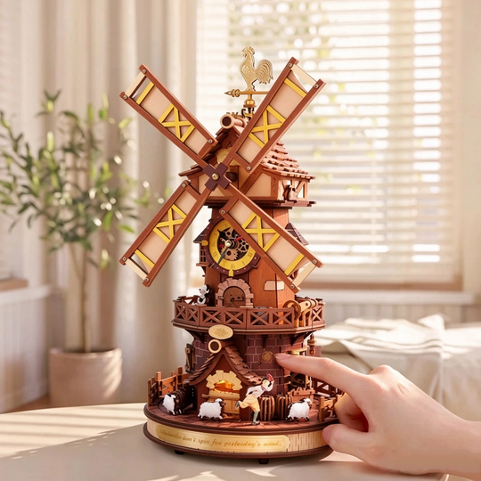 Windmill Cottage Clock Mechanical Model