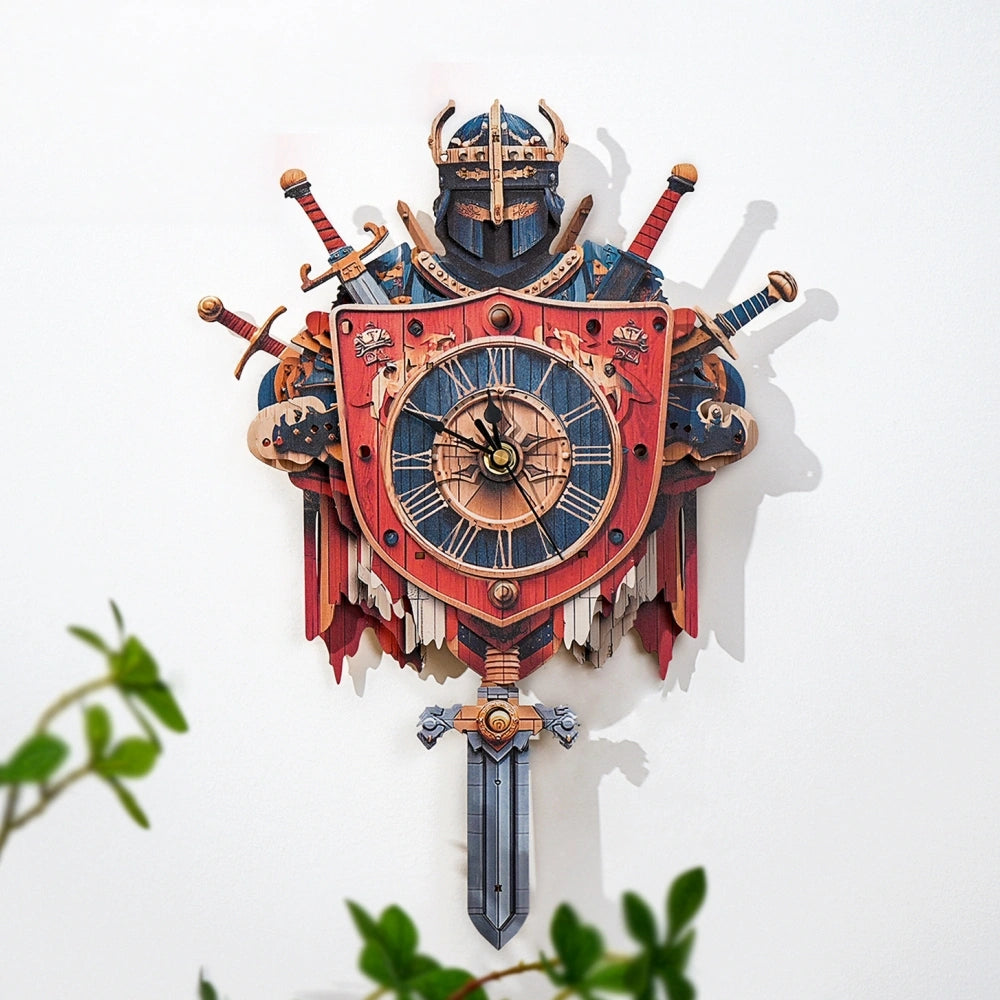 Ugeargeek Wooden Puzzle Wall Clock Series - Knight
