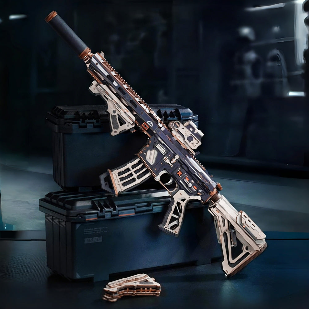 M416 Mechanical Assault Rifle 3D Wooden Puzzle