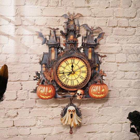 Ugeargeek Wooden Halloween Cottage Wall Clock Puzzle