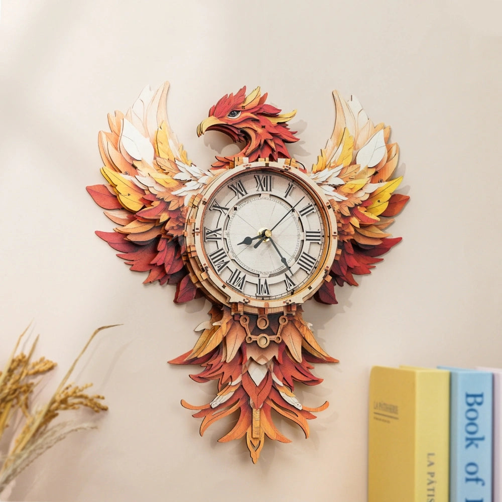 Ugeargeek Wooden Puzzle Wall Clock Series - Phoenix