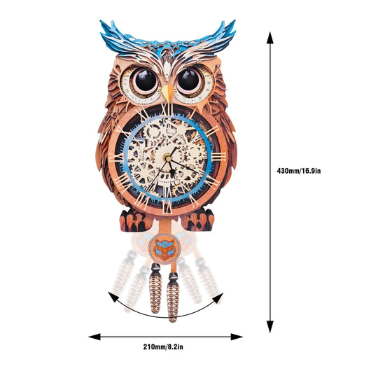 Ugeargeek Wooden Puzzle Wall Clock Series - Owl