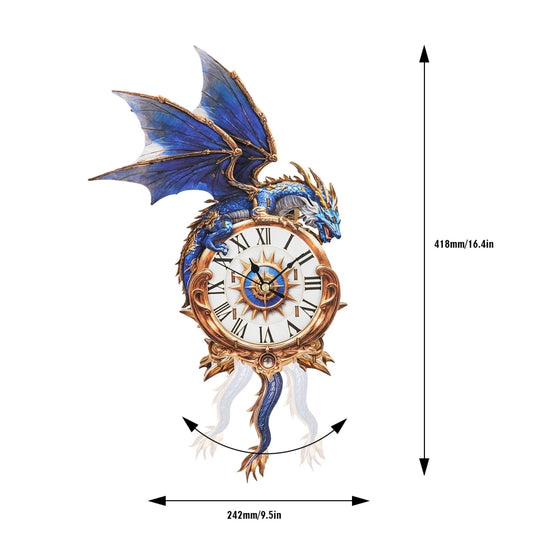 Ugeargeek Wooden Puzzle Wall Clock Series - Blue Dragon