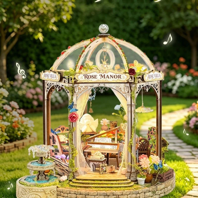 Ugeargeek Rose Gazebo Miniature Garden Kit