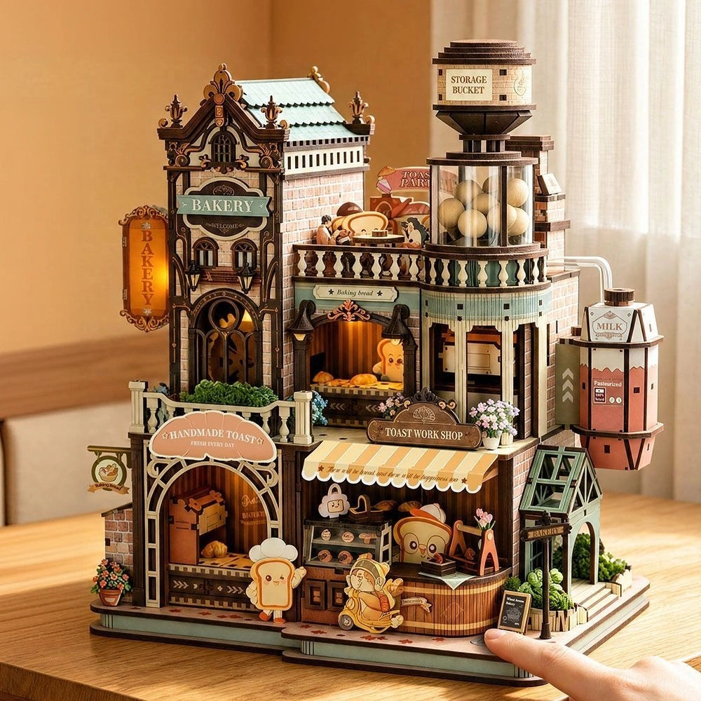 Ugeargeek Retro European-style Bakery Miniature Assembly Model