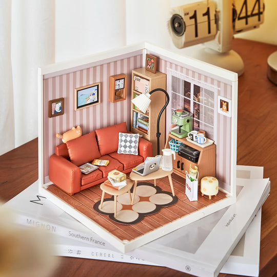 Cozy Living Lounge DIY Plastic Miniature House DW007 Rolife