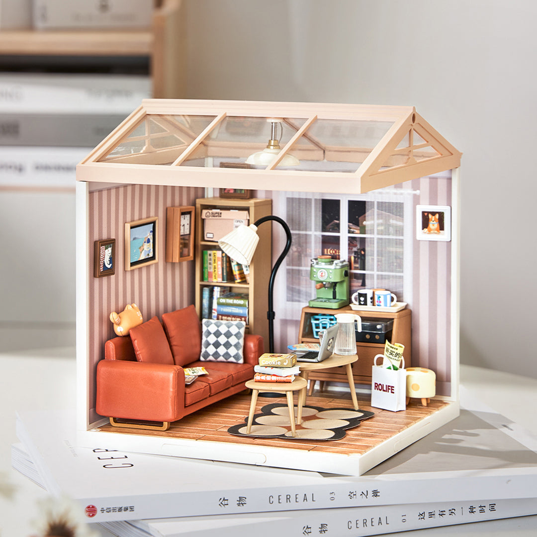 Cozy Living Lounge DIY Plastic Miniature House DW007 Rolife