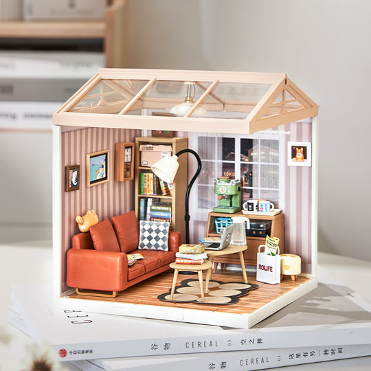 Cozy Living Lounge DIY Plastic Miniature House DW007 Rolife