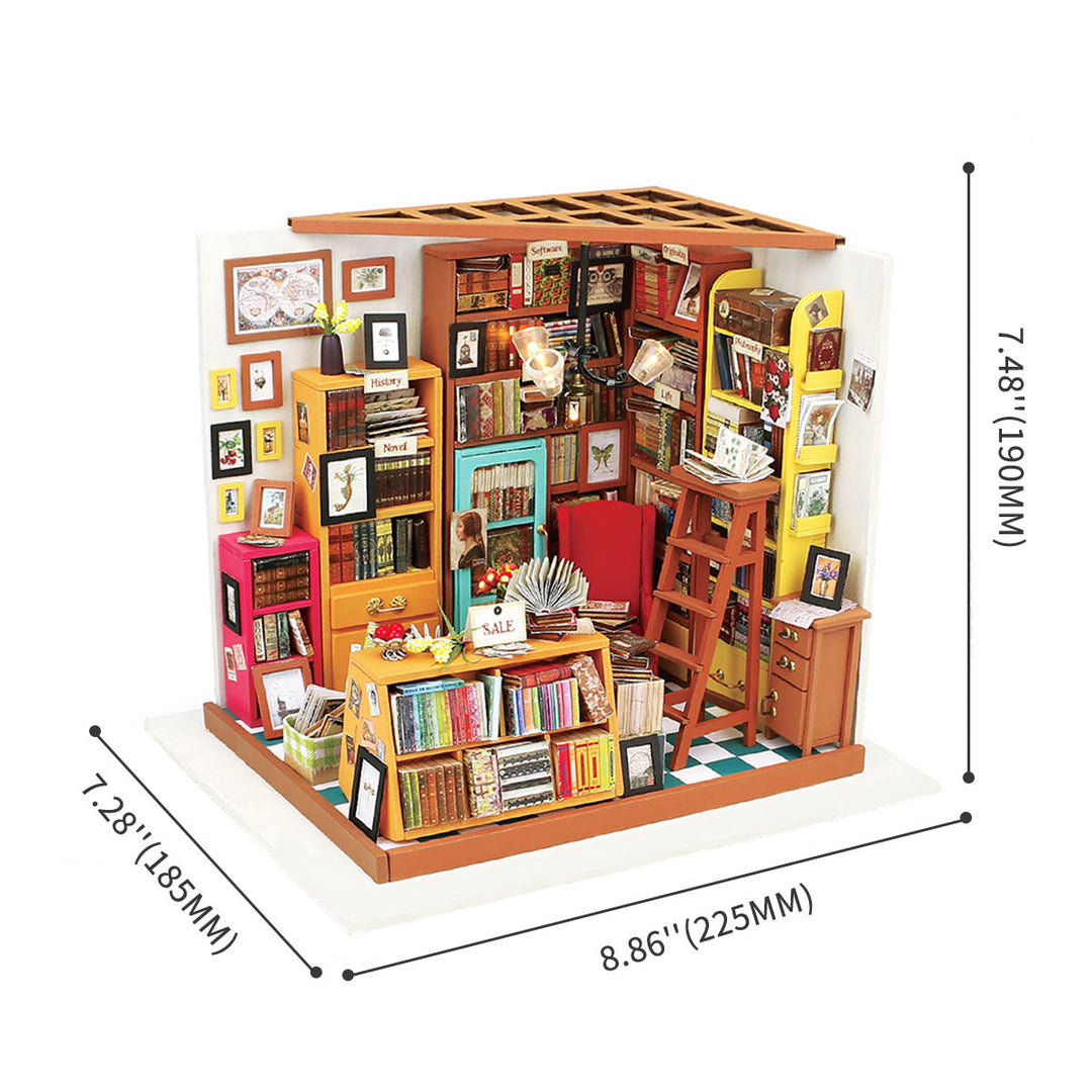 Sam's Study Library DIY Miniature House Kit DG102 Rolife