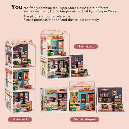 Super Creator Daily Inspiration Cafe Plastic DIY Miniature House Kit DW001 Rolife