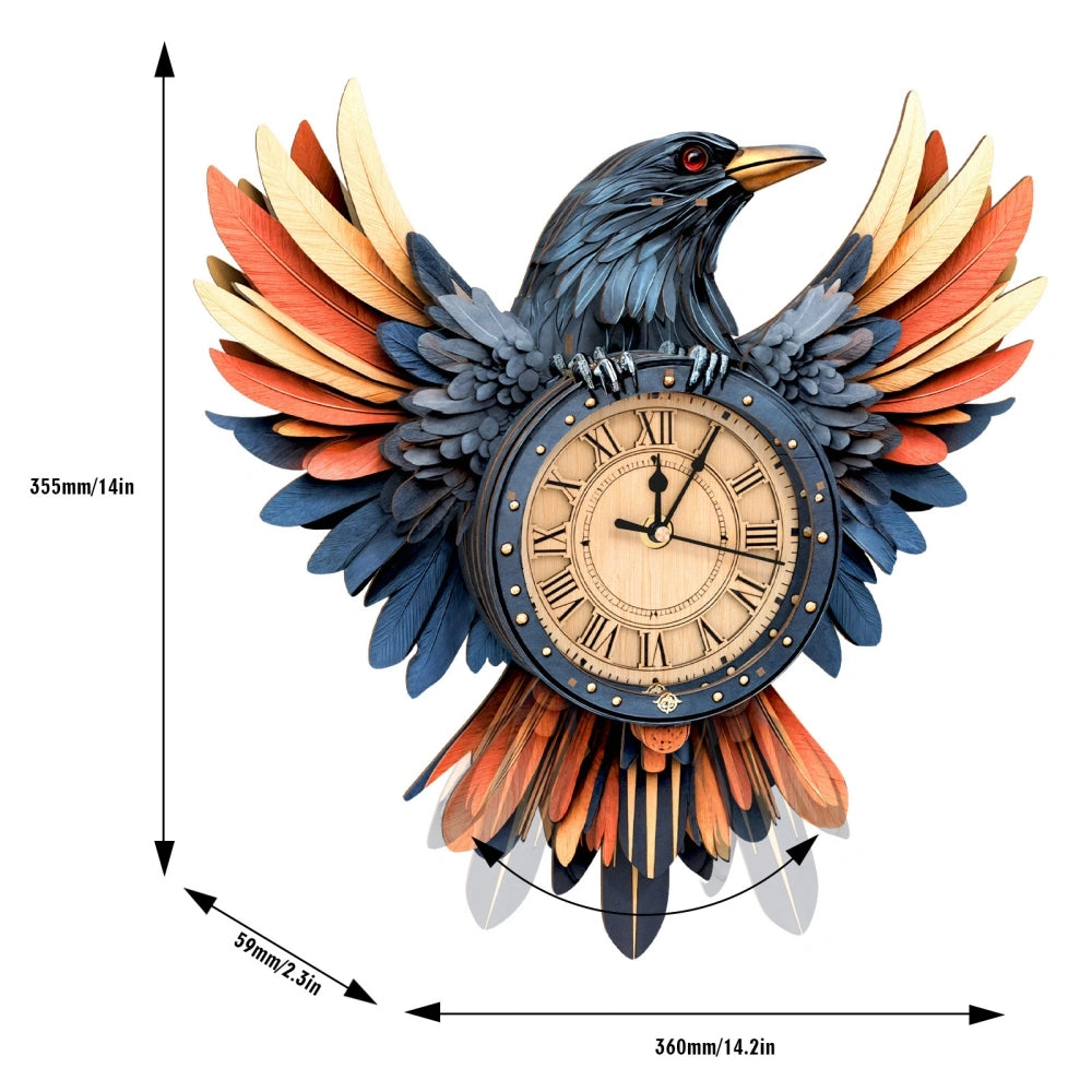 Ugeargeek Wooden Puzzle Wall Clock Series - Raven