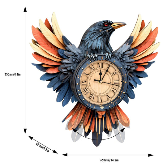 Ugeargeek Wooden Puzzle Wall Clock Series - Raven